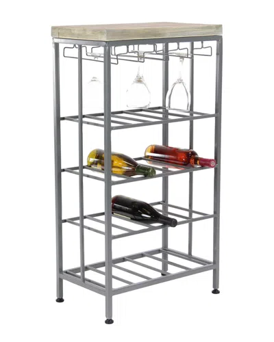 Peyton Lane Rustic Reflections Metal & Wood Wine Storage