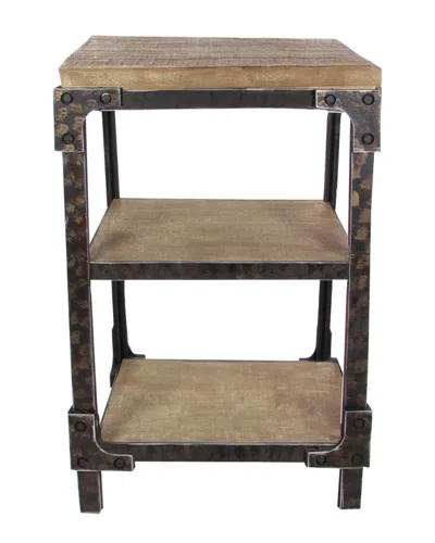 Peyton Lane Rustic Reflections Side Table In Brown
