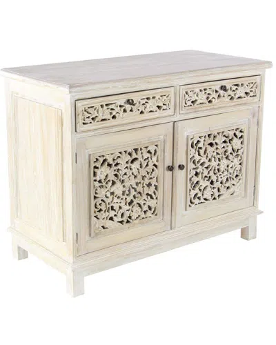 Peyton Lane Rustic Reflections Wood Carved Cabinet