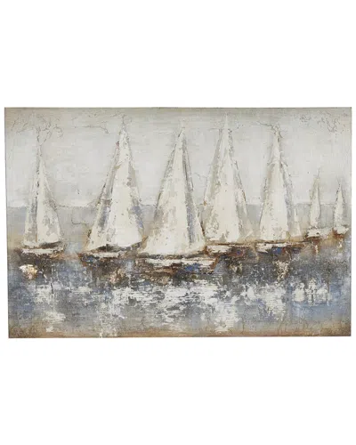 Peyton Lane Sail Boat Canvas Abstract Distressed Wall Art In Multi