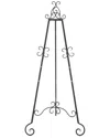 Peyton Lane Scroll Black Metal Large Free Standing Adjustable Display Stand 3  Tier Easel With Chain In Black
