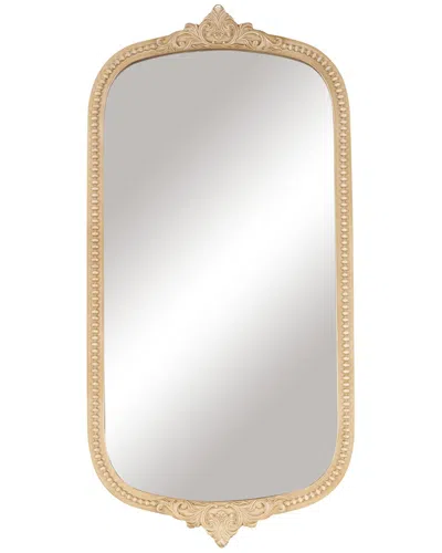 Peyton Lane Scroll Bronze Wooden Oval Wall Mirror In Gold
