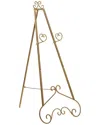 Peyton Lane Scroll Gold Metal Large Free Standing Adjustable Display Stand 3  Tier Easel With Chain  In Gold