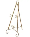 Peyton Lane Scroll Gold Metal Large Free Standing Adjustable Display Stand 3  Tier Easel With Chain  In Gold