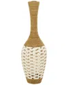 Peyton Lane Seagrass Handmade Tall Woven Floor Vase In White
