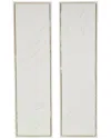 Peyton Lane Set Of 2 Abstract Wood Dimensional Wavy Textured Panel Home Wall  Decor In White