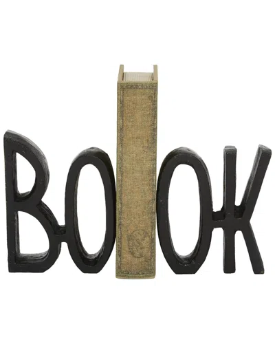 Peyton Lane Set Of 2 Black Aluminum Book Bookends