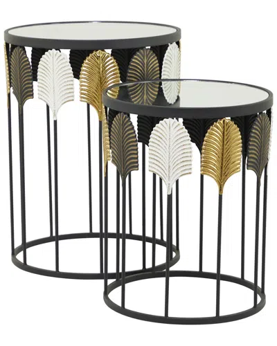 Peyton Lane Set Of 2 Black Contemporary Metal Accent Table