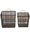 Peyton Lane Set Of 2 Black Sea Grass Farmhouse Storage Basket In Black