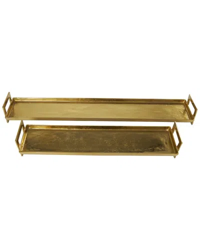 Peyton Lane Set Of 2 Brass Aluminum Nesting Tray