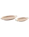 Peyton Lane Set Of 2 Bronze Rustic Tray In Bronze