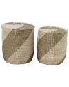 Peyton Lane Set Of 2 Brown Seagrass Storage Basket In Brown