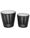 Peyton Lane Set Of 2 Cage Accent Tables With Glass Tabletops