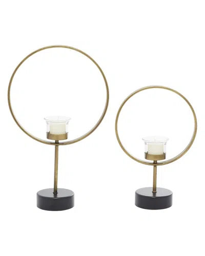 Peyton Lane Set Of 2 Candle Holders In Gold