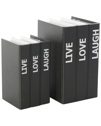 PEYTON LANE PEYTON LANE SET OF 2 CANVAS FAUX BOOK STORAGE BOXES