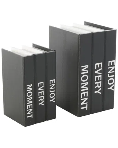 PEYTON LANE PEYTON LANE SET OF 2 CANVAS FAUX BOOK STORAGE BOXES