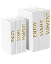 Peyton Lane Set Of 2 Canvas Faux Book Storage Boxes In White