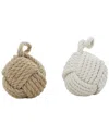 Peyton Lane Set Of 2 Coastal Knot Jute Sculpture In Multi