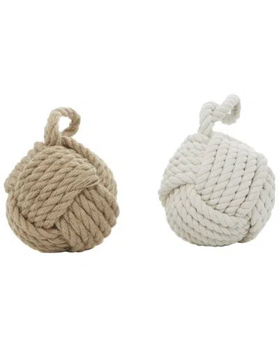 Peyton Lane Set Of 2 Coastal Knot Jute Sculpture In Multi