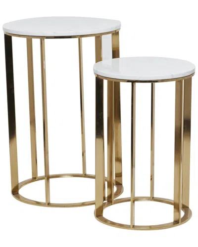 Peyton Lane Set Of 2 Contemporary Accent Table In Gold