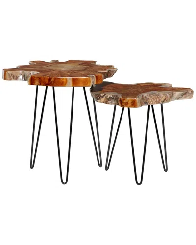 Peyton Lane Set Of 2 Contemporary Round Accent Tables