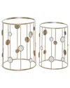 Peyton Lane Set Of 2 Contemporary Round Accent Tables In Gold