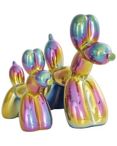 Peyton Lane Set Of 2 Dog Ceramic Balloon Sculpture