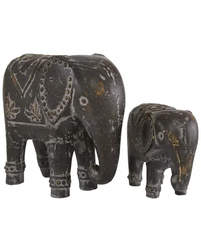 Peyton Lane Set Of 2 Eclectic Sculptures In Black