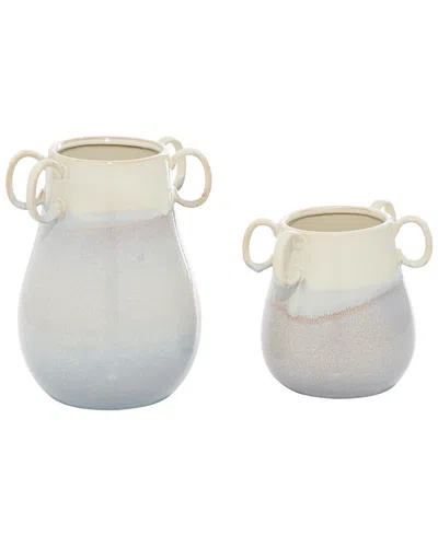 Peyton Lane Set Of 2 Flower Vases In White