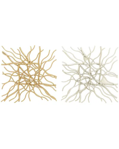 Peyton Lane Set Of 2 Geometric Multi Colored Metal Branch Inspired Wall Decor