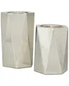 Peyton Lane Set Of 2 Glam Stainless Steel Candle Holder