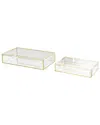 Peyton Lane Set Of 2 Glass Beveled Decorative Jewelry Box