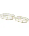 Peyton Lane Set Of 2 Glass Beveled Wide Octagon Decorative Jewelry Box