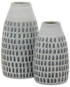 Peyton Lane Set Of 2 Grey Ceramic Vases In Grey