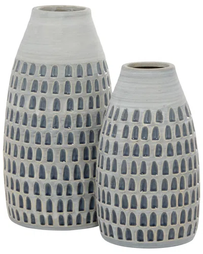 Peyton Lane Set Of 2 Grey Ceramic Vases
