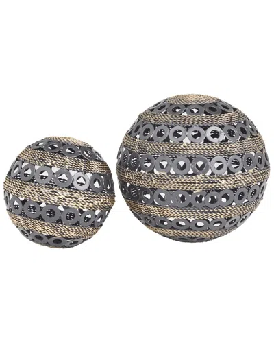 Peyton Lane Set Of 2 Grey Industrial Sculptures