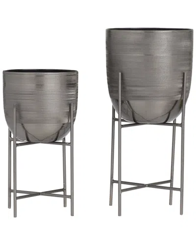PEYTON LANE PEYTON LANE SET OF 2 GREY MODERN PLANTER