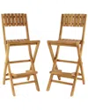 Peyton Lane Set Of 2 Indoor/outdoor Folding Bar Stools In Brown