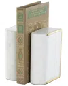Peyton Lane Set Of 2 Marble Curved Rectangular Decorative Bookends