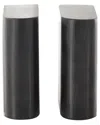 Peyton Lane Set Of 2 Marble Curved Rectangular Decorative Bookends In Black