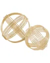 Peyton Lane Set Of 2 Modern Geometric Metal Sculpture In Gold