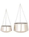 Peyton Lane Set Of 2 Modern Iron Planters