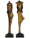 Peyton Lane Set Of 2 Modern People Bronze Polystone Sculpture