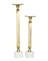 Peyton Lane Set Of 2 Modern Round Aluminum Candle Holder In Gold