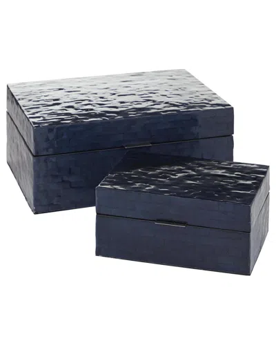 Peyton Lane Set Of 2 Mother Of Pearl Shell Handmade Mosaic Storage Decorative  Box