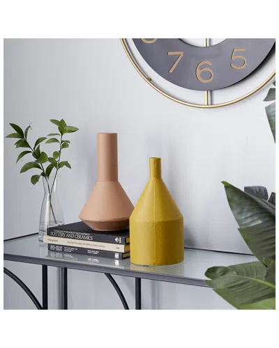 Peyton Lane Set Of 2 Multi Colored Metal Vase