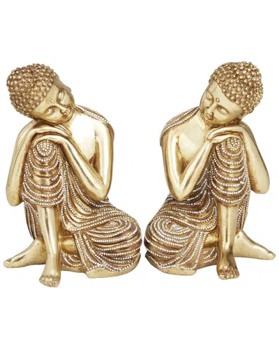 Peyton Lane Set Of 2 Polystone Traditional Sculptures In Gold