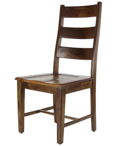 Peyton Lane Set Of 2 Rustic Mango Wood Dining Chairs In Brown