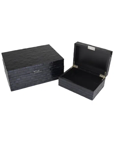 Peyton Lane Set Of 2 Shell Vase In Black
