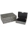Peyton Lane Set Of 2 Shell Box In Black